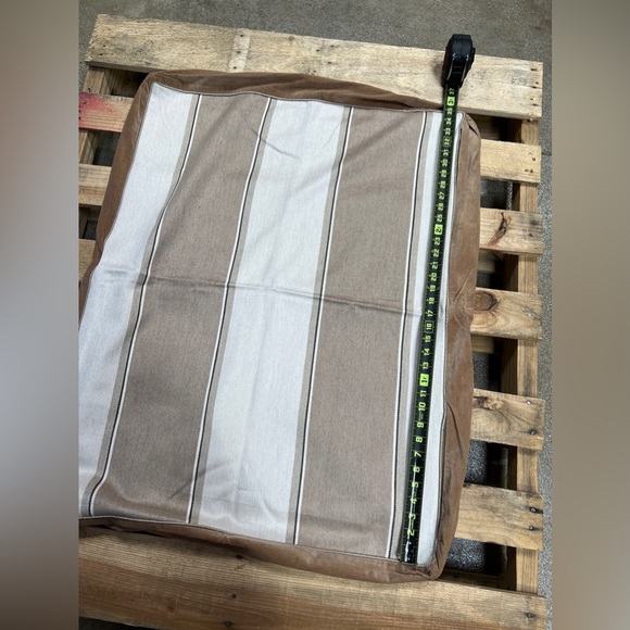 Custom made Dog Bed , white and tan thick cotton twill with Velvet rise. - Picture 4 of 7